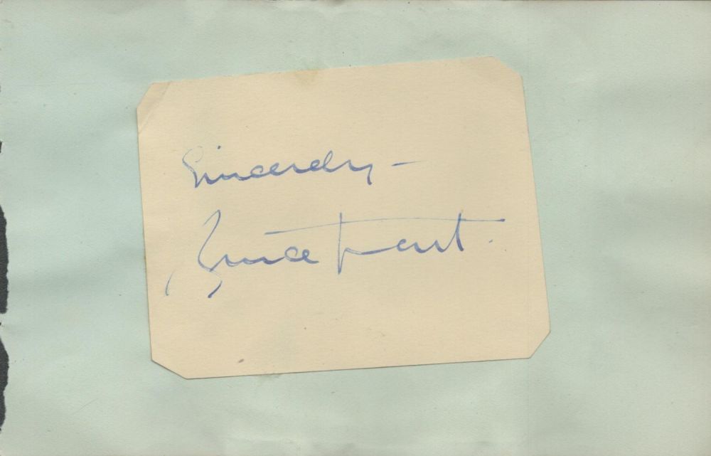 Lot 144: Bruce Trent signed autograph small white card cut...