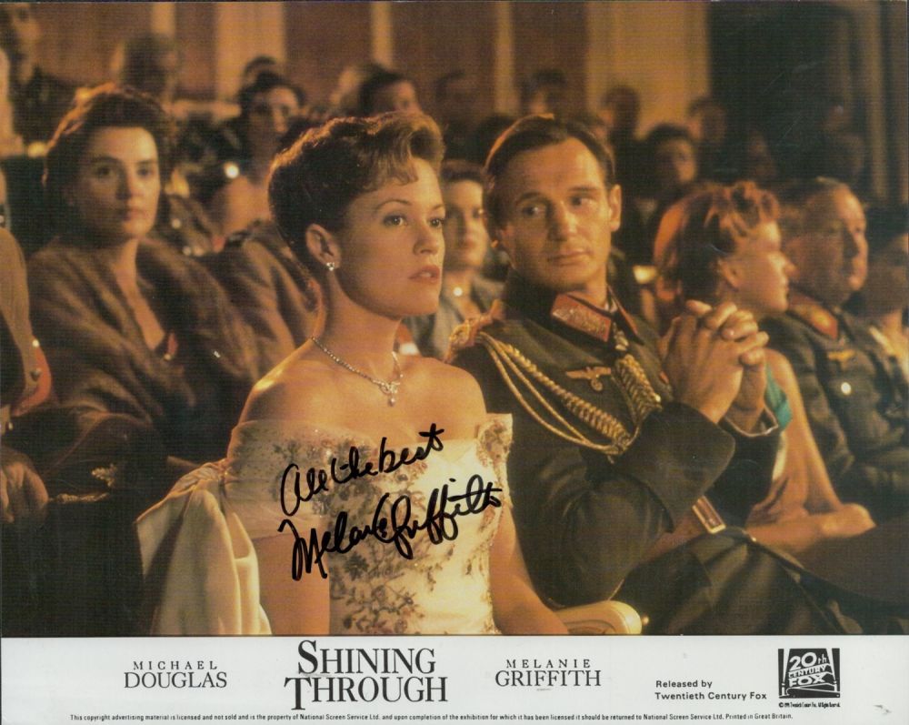 Lot 153: Melanie Griffiths signed 10x8 inch Shining Through colour...