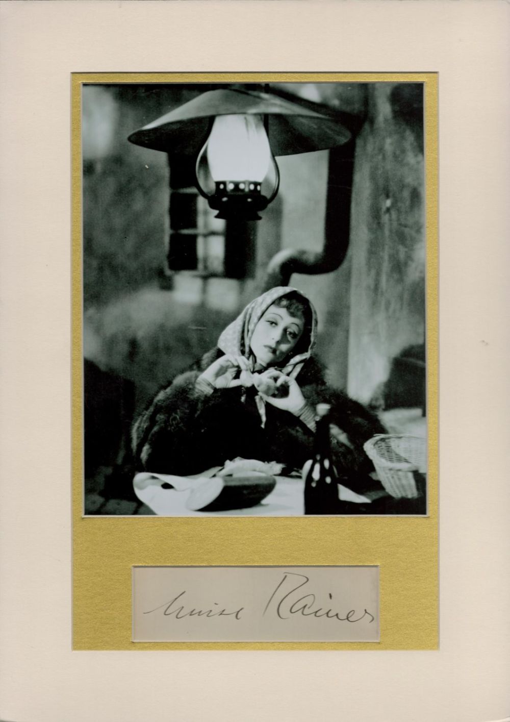 Lot 198: Luise Rainer 17x11 overall mounted signature piece includes...