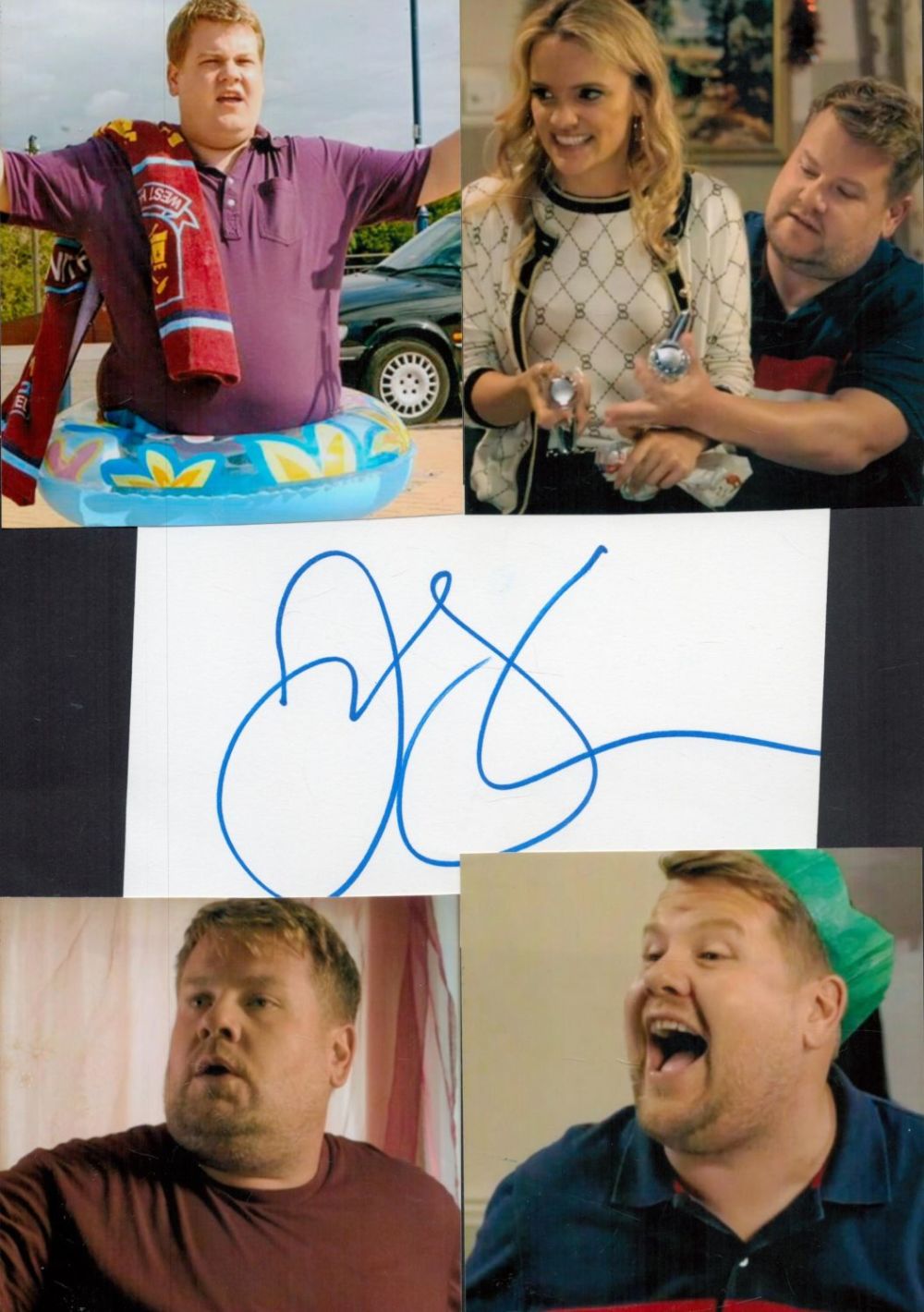 Lot 234: James Corden Signed Signature Card with 7 Colour...