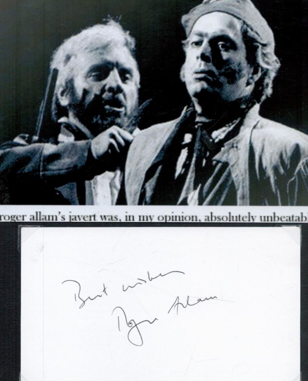 Lot 247: Roger Allam Signed Signature Card With Glossy Photo...