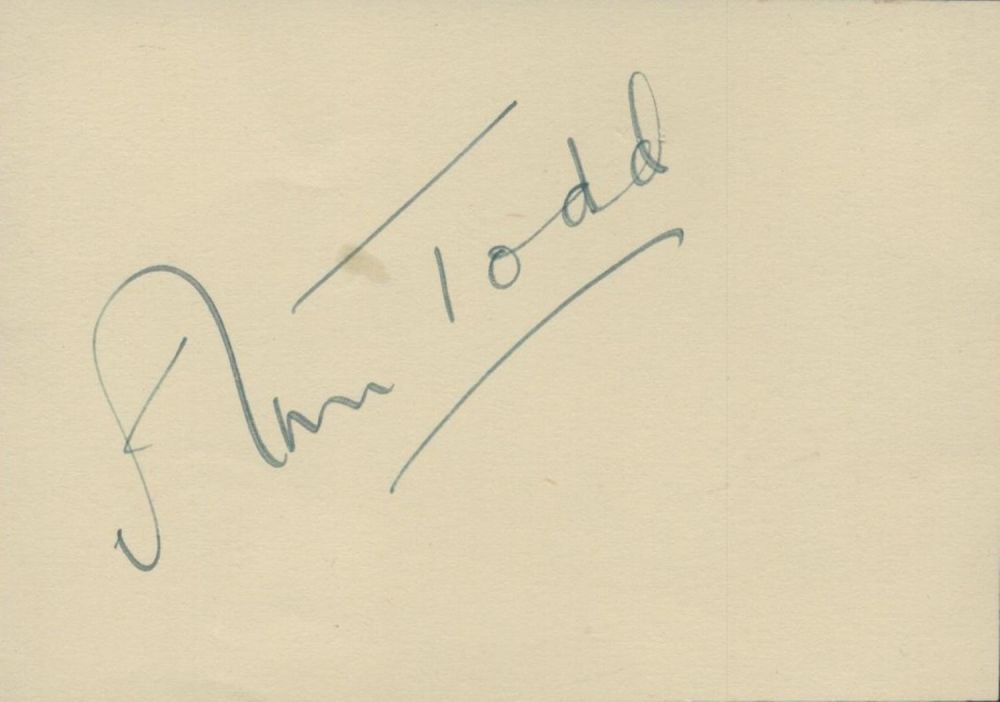 Lot 273: Ann Todd signed autograph approx. size 3.75x2.5 Inch....