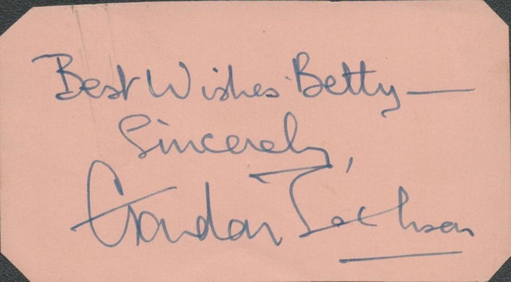 Lot 280: Gordon Jackson signed autograph Approx. 4x2 Inch. Was...
