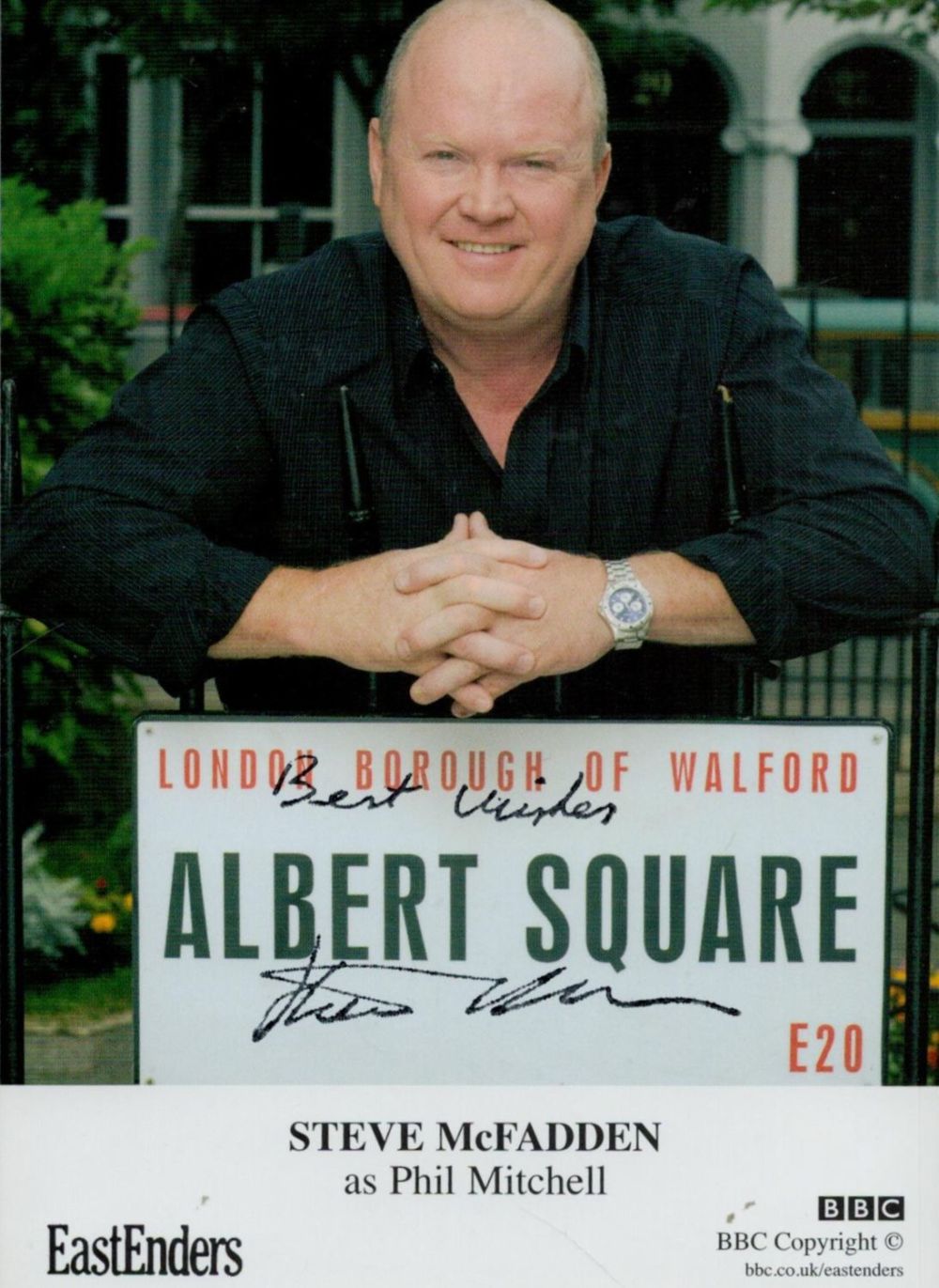 Lot 292: Steve McFadden signed Promo. Colour Photo 6x4 Inch....