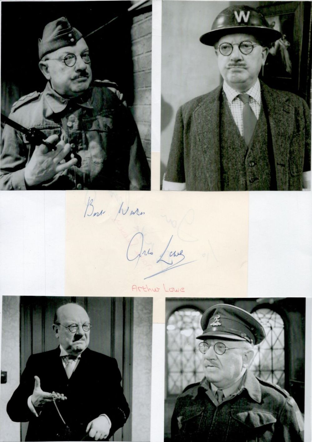 Lot 302: Arthur Lowe 12x8 inch signature piece includes signed...