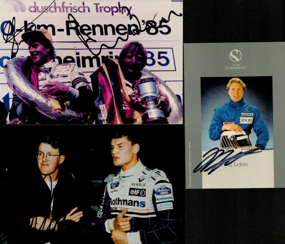 Lot 306: Motor racing collection of 6 signed photos. Signatures...