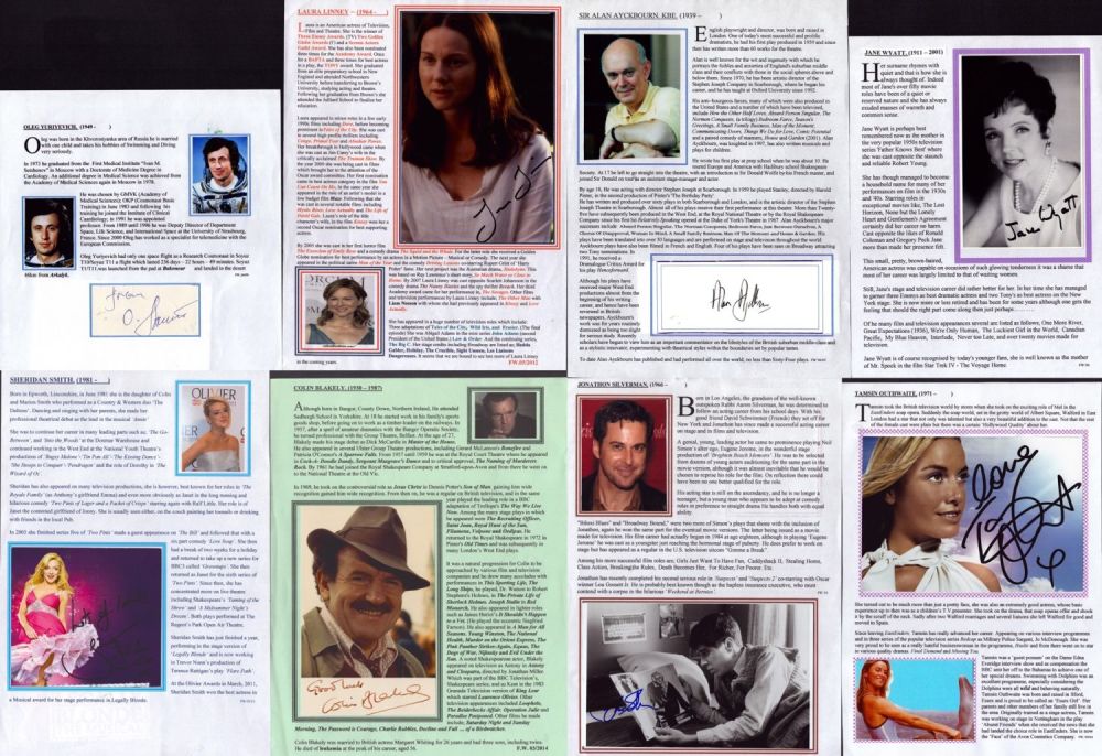 Lot 321: Tv Film collection of 8 Signed bio sheets....
