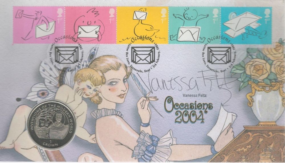 Lot 344: Vanessa Feltz signed Occasions 2004 FDC. 3 postmarks,...