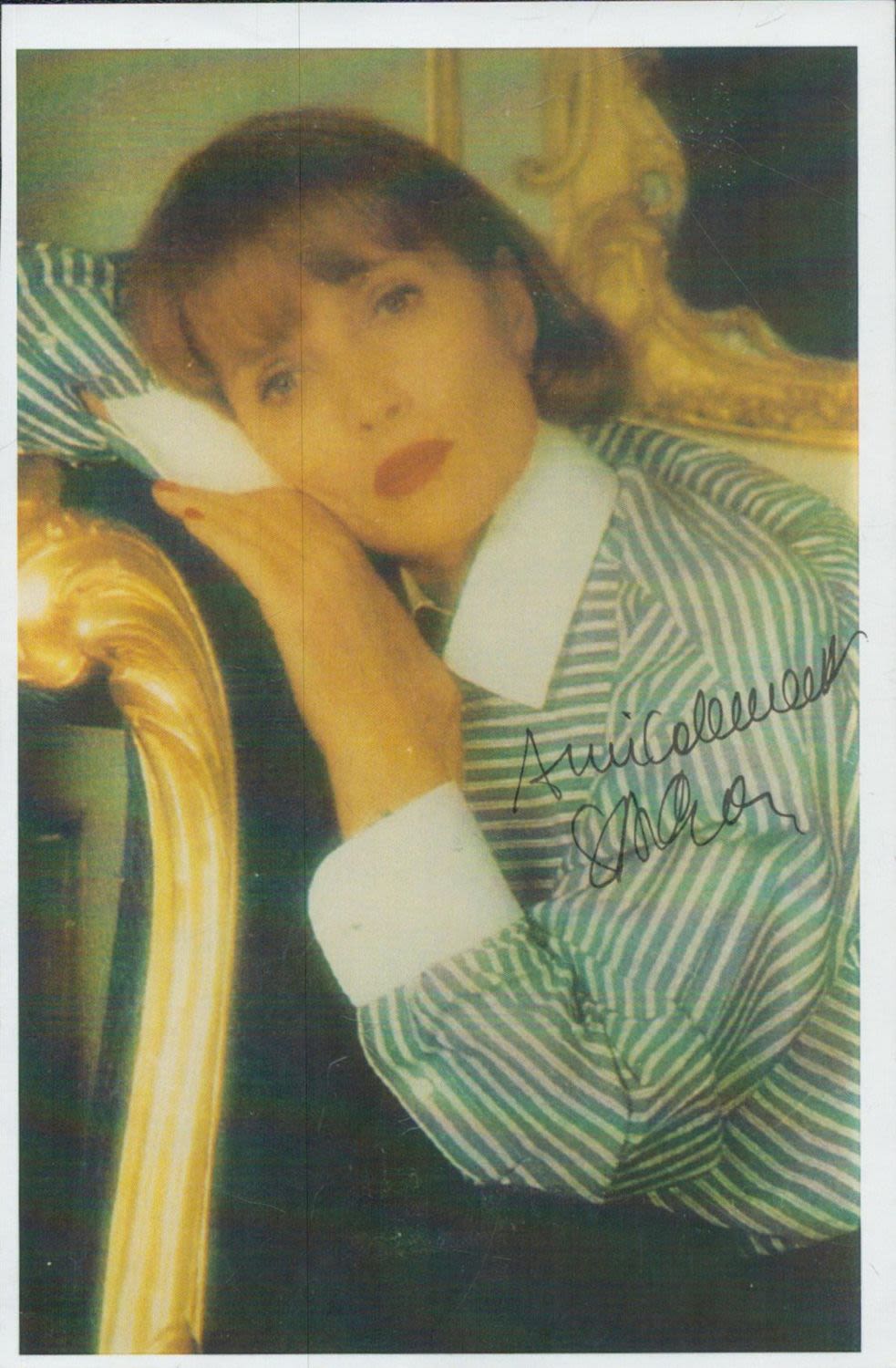 Lot 382: Stephane Audran signed 6x4 inch colour photo. Good...