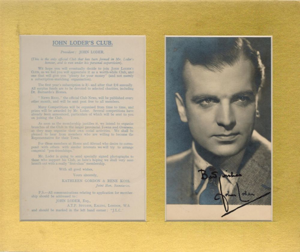 Lot 515: Mounted Signature of John Loder with black and...