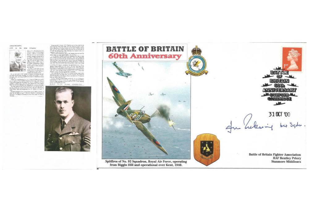 Lot 117: WW2 BOB fighter pilot James Pickering 64 sqn...