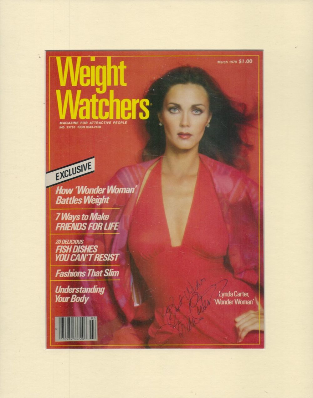 Lot 55: Lynda Carter signed 14x11 inch overall mounted Weight...