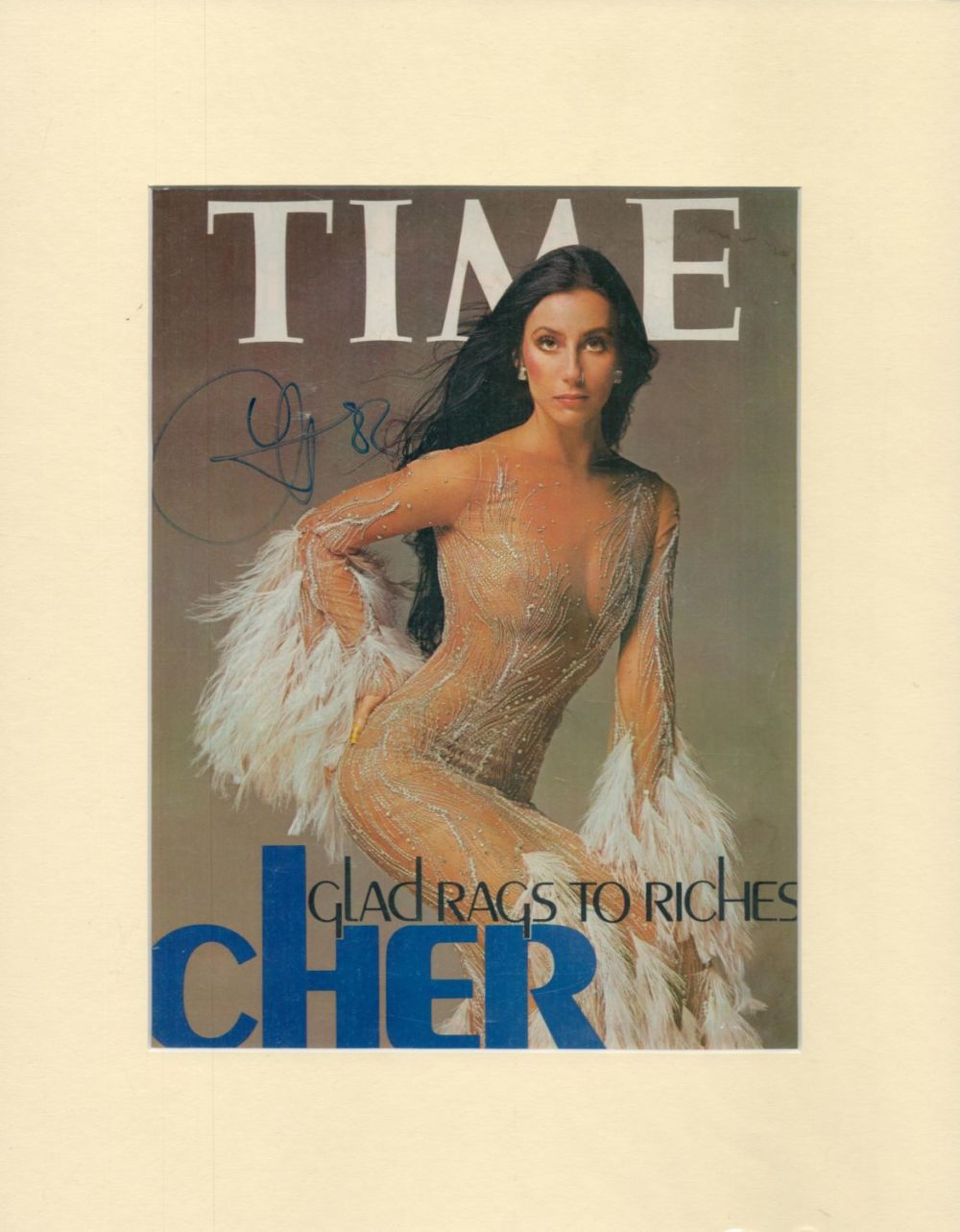 Lot 61: Cher signed 14x11 inch overall mounted Time Glad...