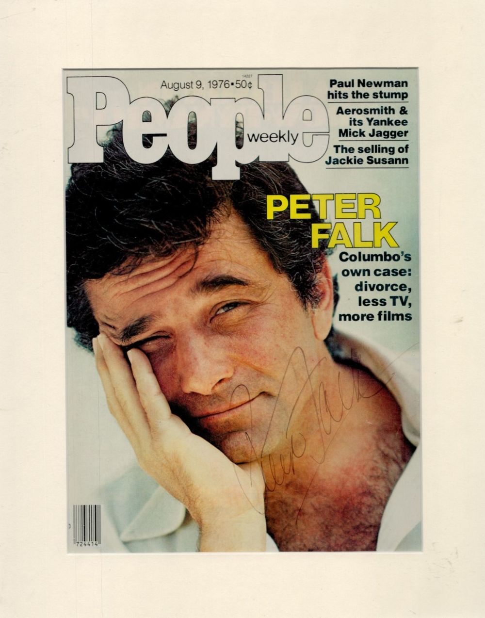 Lot 72: Peter Falk signed 14x11 inch overall mounted People...