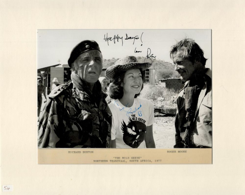 Lot 77: Roger Moore signed 14x11 inch overall mounted original...