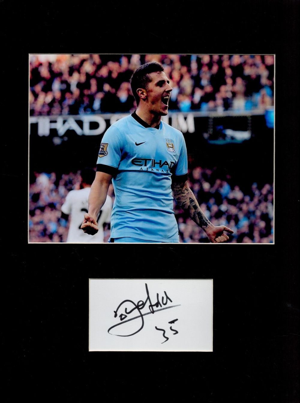 Lot 80: Stevan Jovetic 16x12 inch mounted signature piece includes...