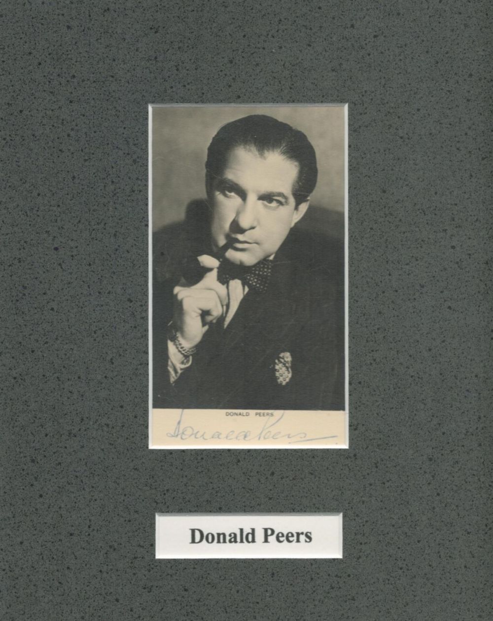 Lot 88: Donald Peers signed 10x8 inch overall mounted vintage...
