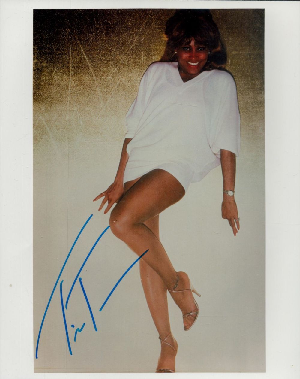Lot 97: Tina Turner signed 10x8inch colour photo. Good condition....