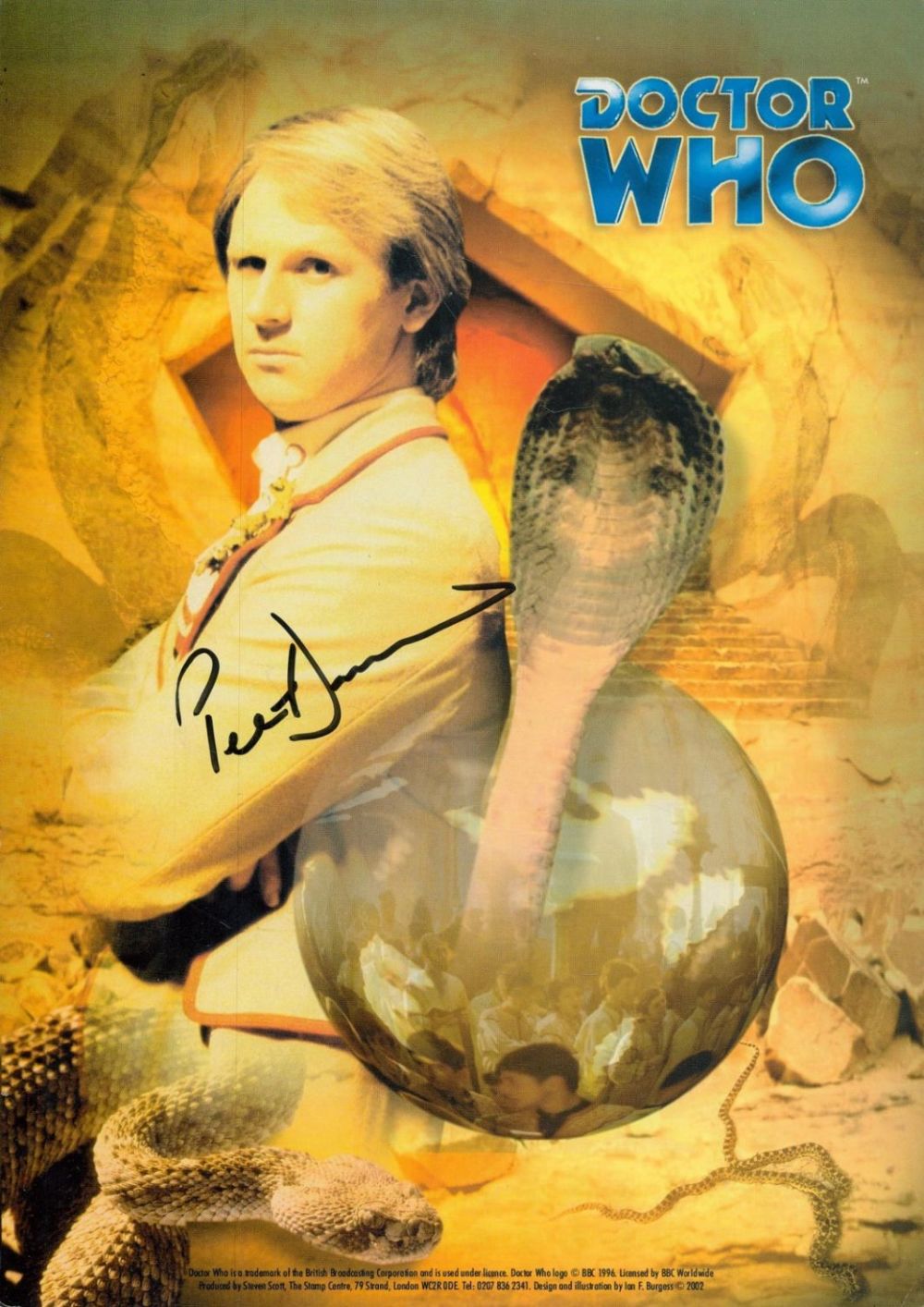 Lot 128: Peter Davison signed Dr Who 12x8 inch colour...