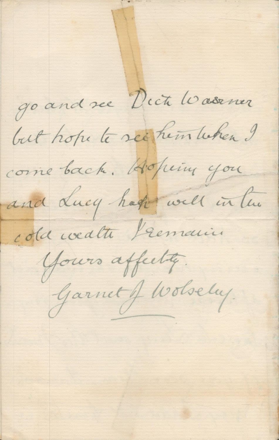 Lot 159: Field Marshal Garnet Wolseley handwritten letter on 4...