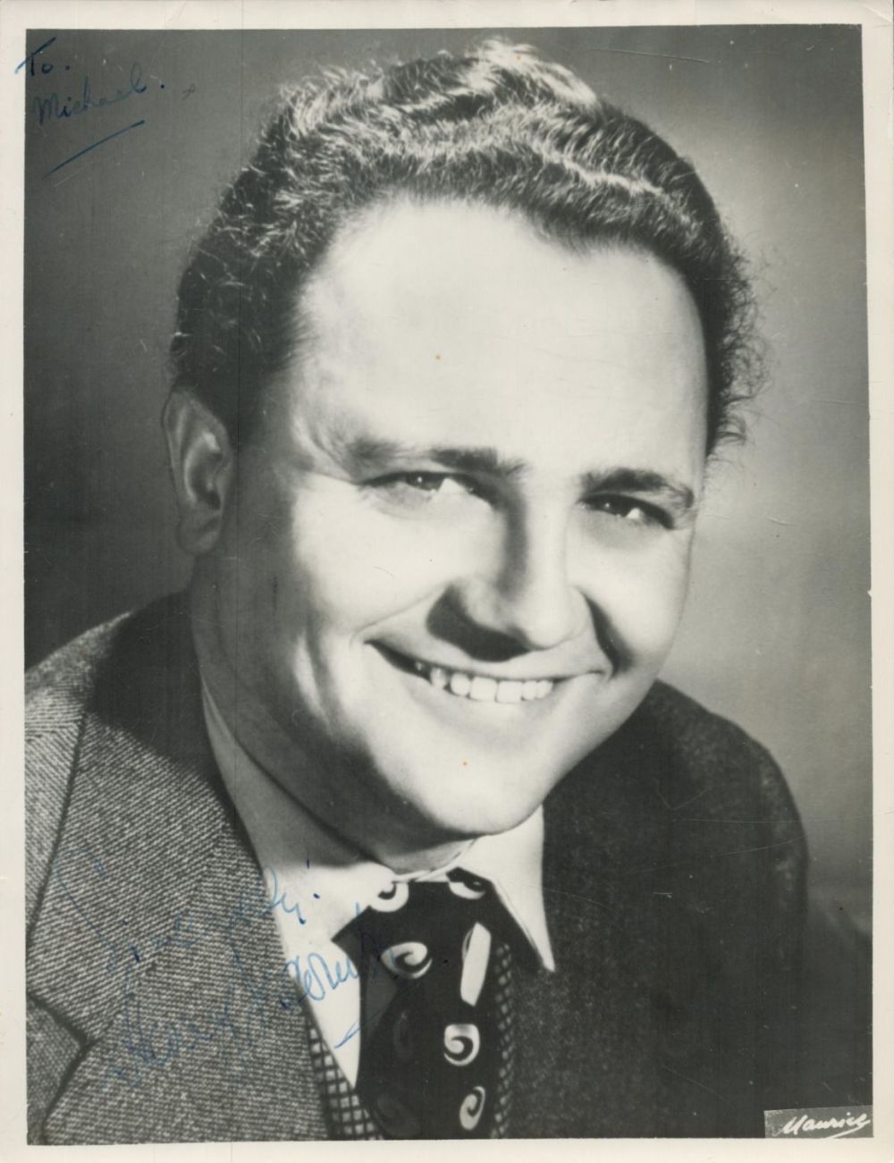Lot 198: Harry Secombe signed 8x6 vintage black and white...