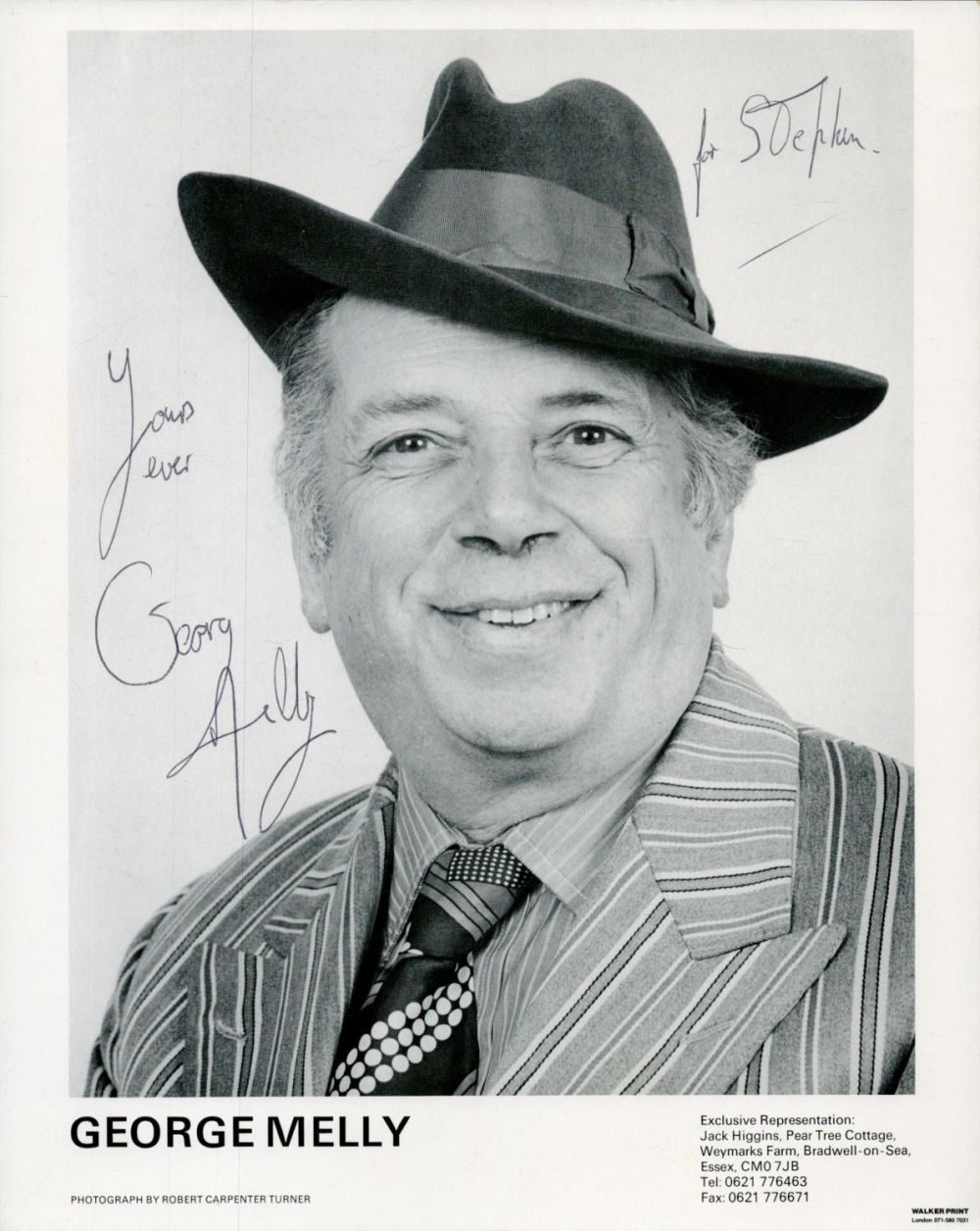 Lot 328: George Melly signed 10x8 inch black and white...