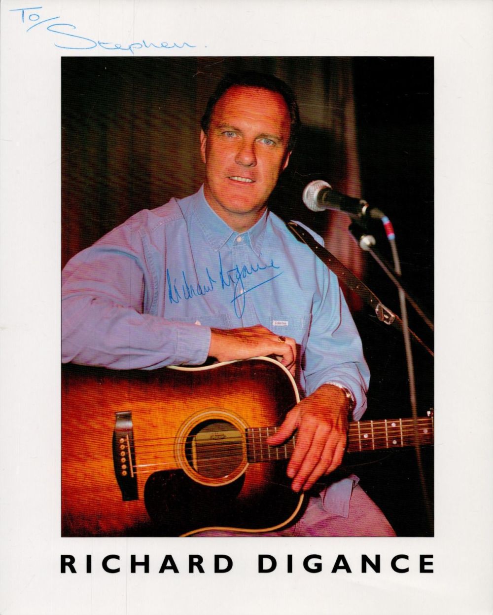Lot 330: Richard Digance signed 10x8 inch colour promo photo...