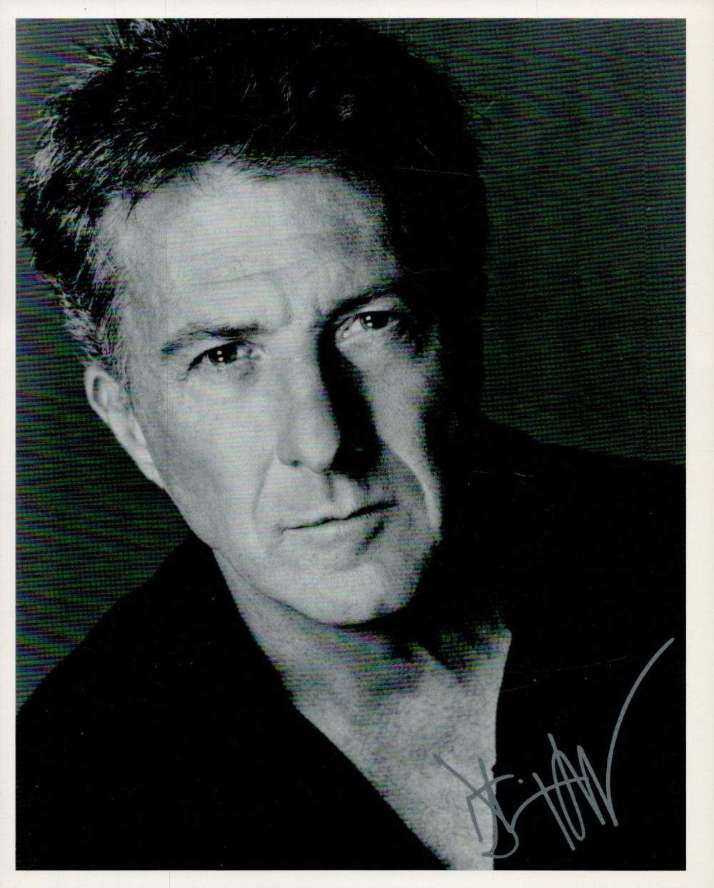 Lot 338: Dustin Hoffman signed 10x8 inch black and white...