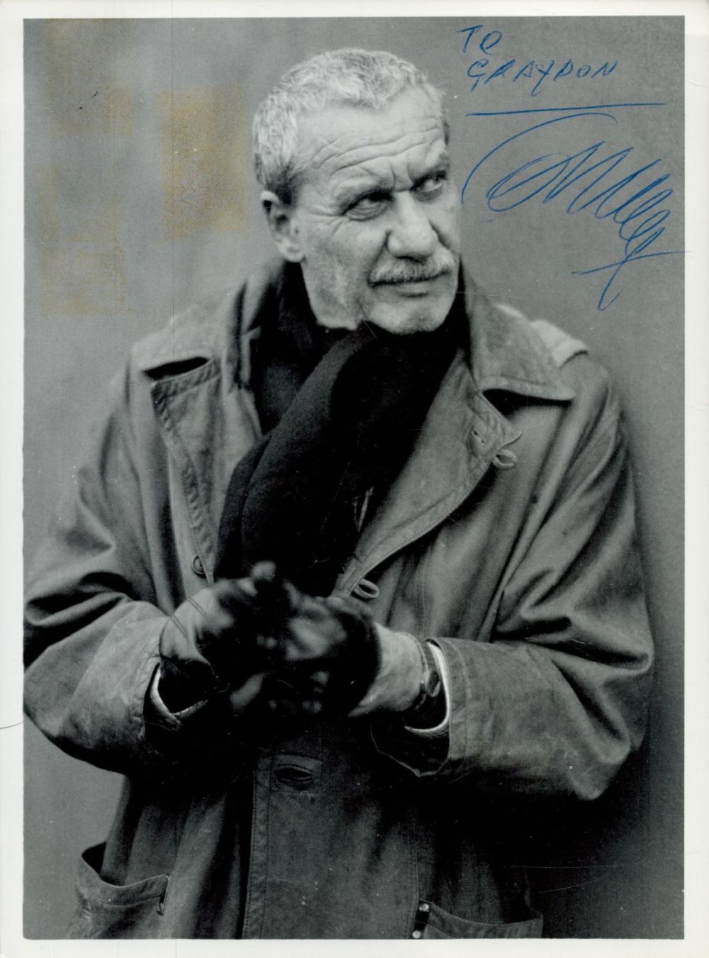Lot 352: Paolo Conte signed 9x7 inch black and white...