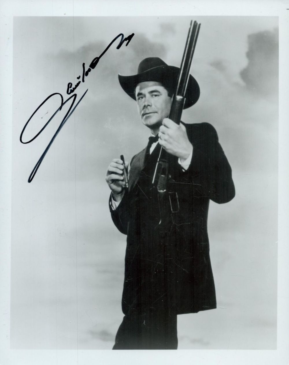 Lot 467: Glenn Ford signed 10x8inch black and white photo....