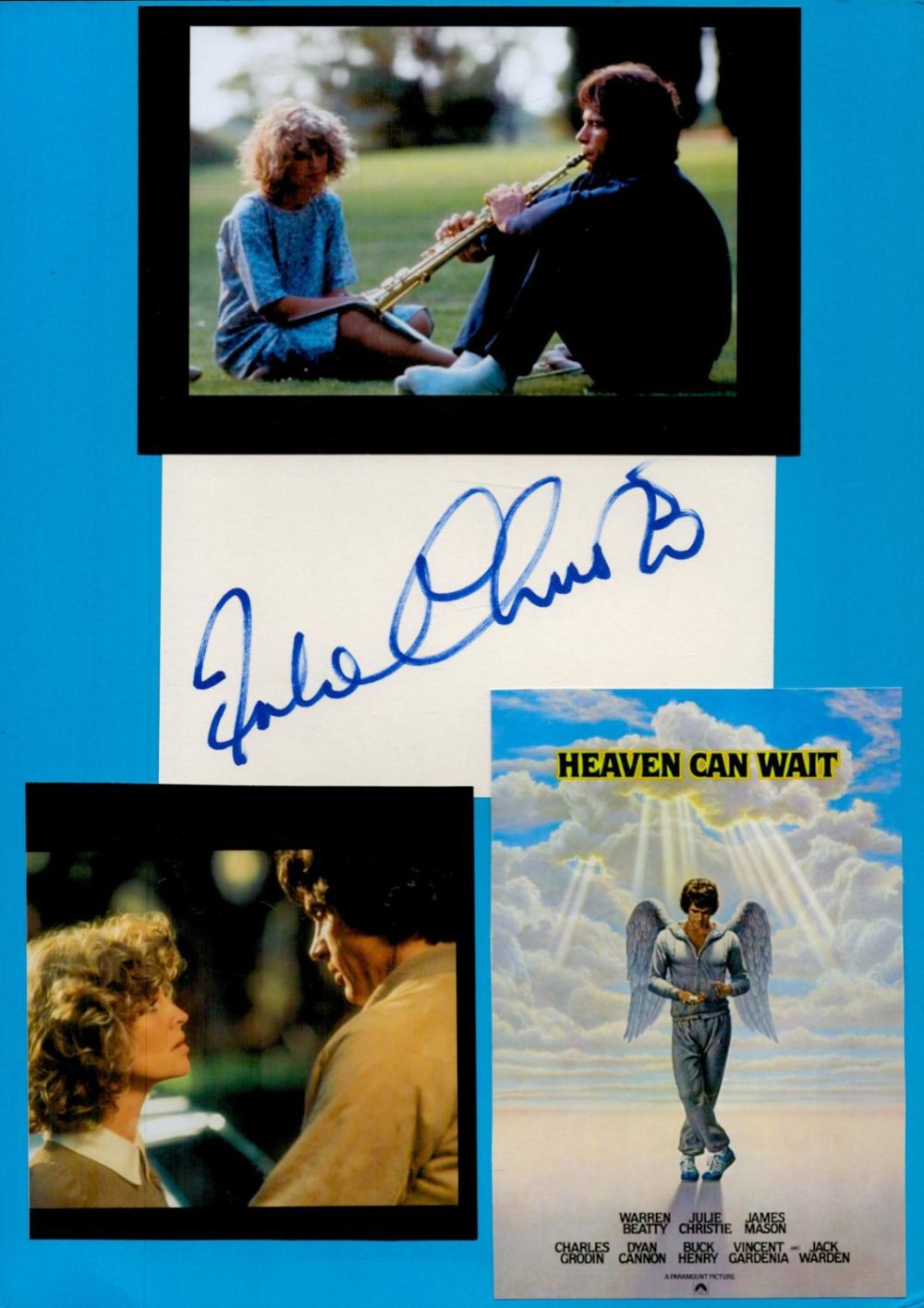 Lot 570: Julie Christie Signature include signed white card plus...