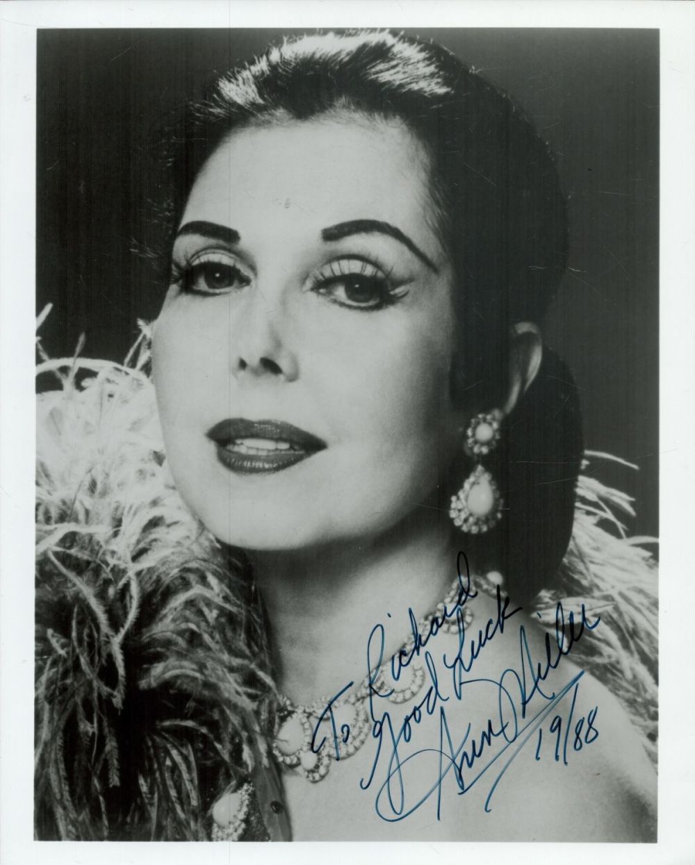 Lot 582: Ann Miller Signed 10x8 inch Black and White...