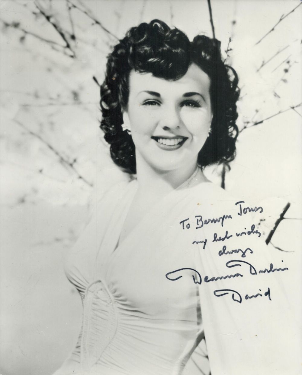 Lot 583: Deanna Durbin Signed 10x8 inch Black and White...