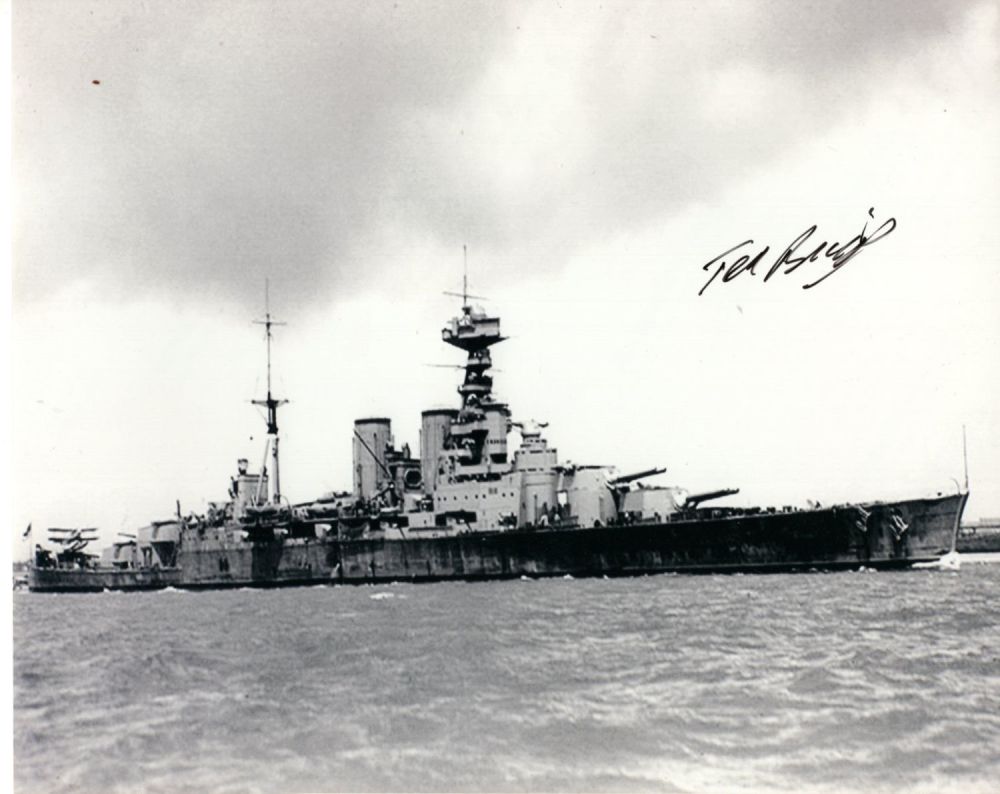 Lot 668: HMS Hood, 8x10 inch photo signed by Ted...