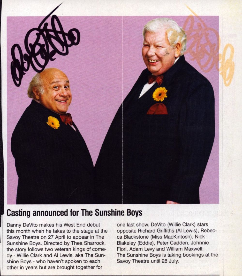 Lot 734: Danny DeVito signed magazine cut out, measures 6.5x5...