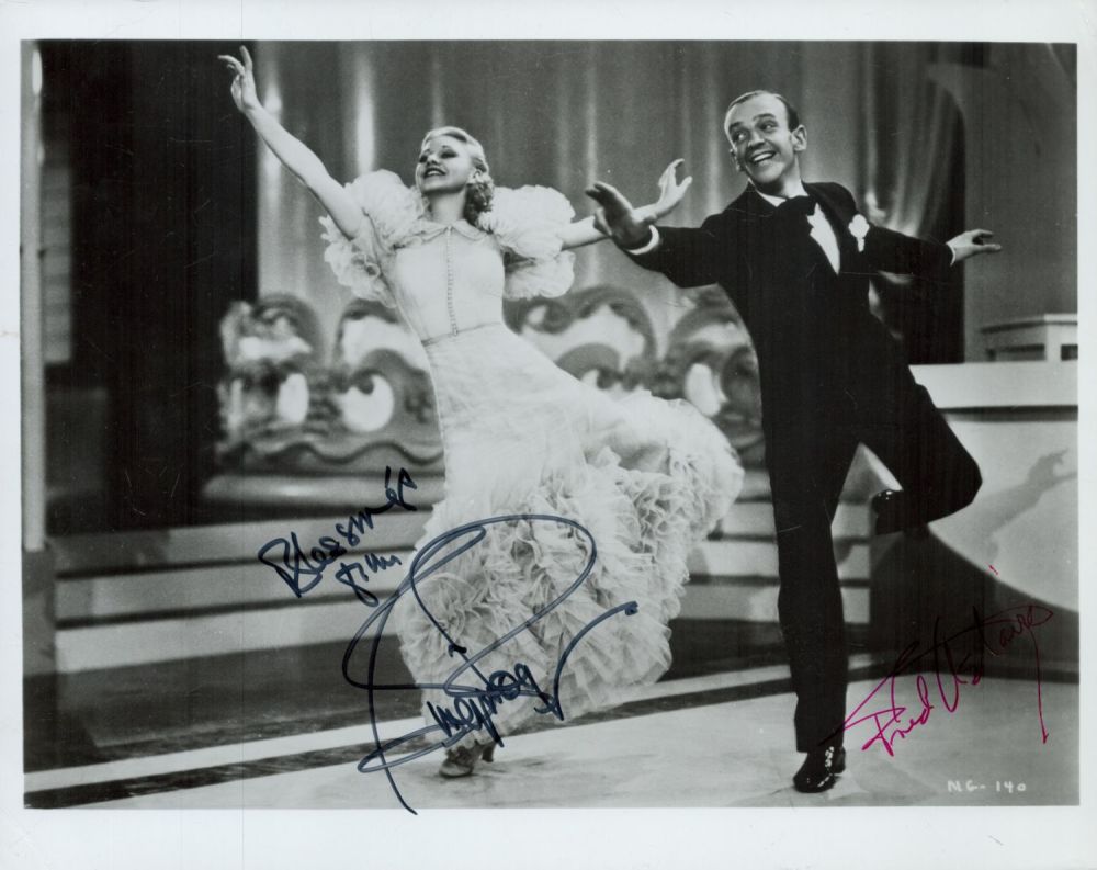 Lot 51: Fred Astaire and Ginger Rogers signed 10x8 inch...