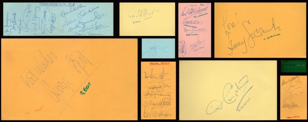 Lot 69: TV/Film/sport autograph book. Various signatures including George Best...