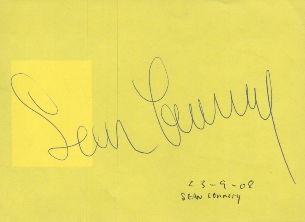 Lot 71: Sean Connery signed 6x4 inch approx album page....
