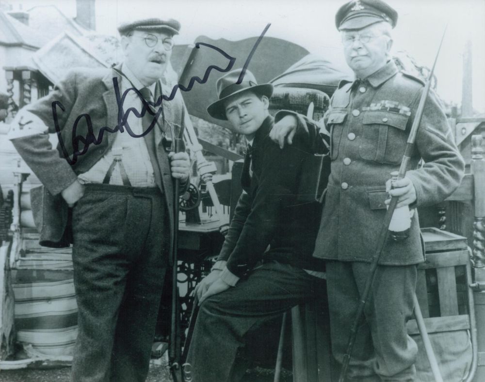 Lot 81: Ian Lavender signed 10x8 inch Dads Army black...