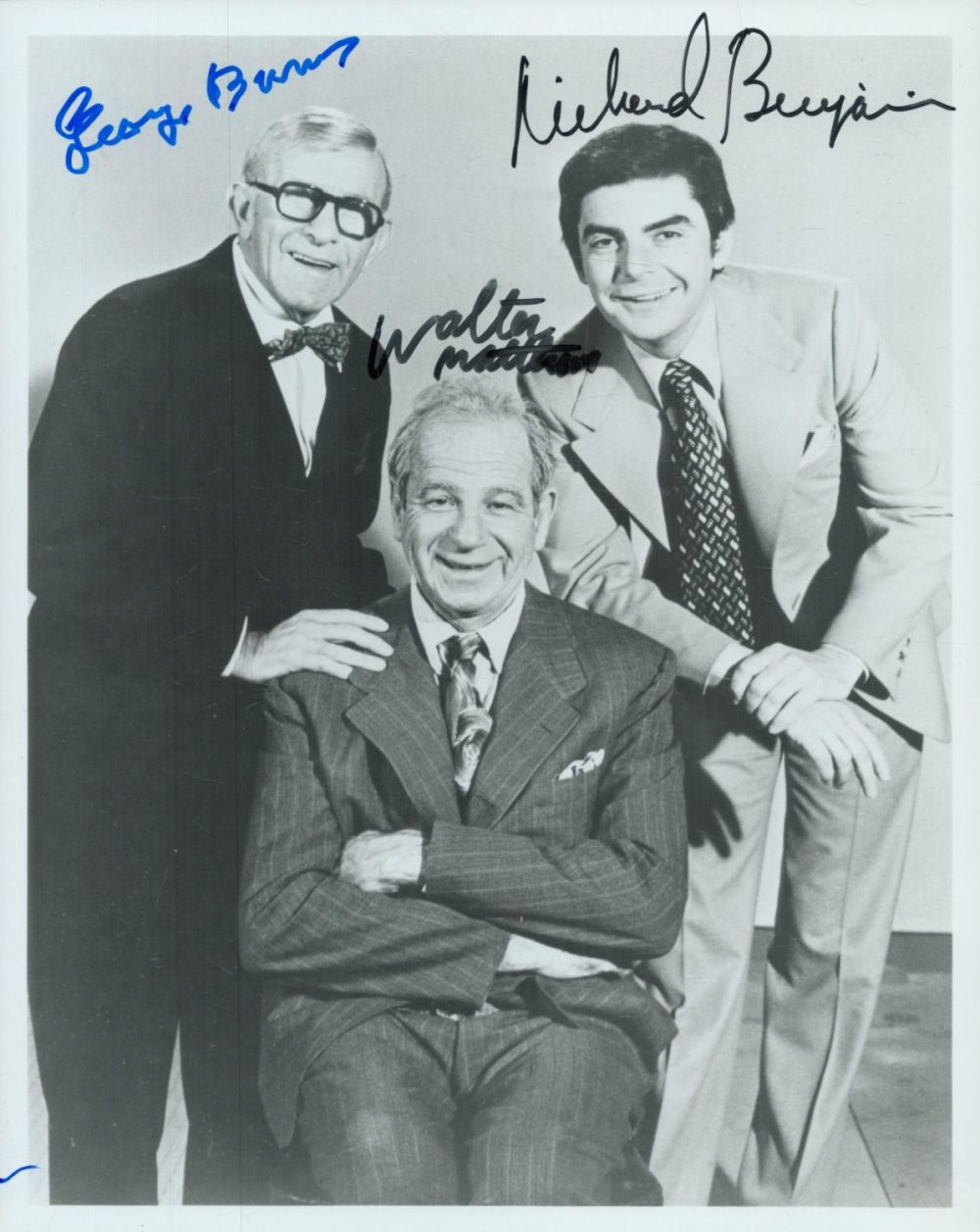 Lot 101: George Burns, Richard Benjamin and Walter Matthau signed...