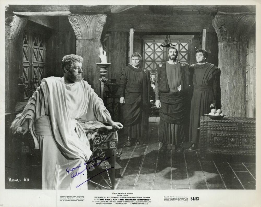 Lot 114: Alec Guiness signed 10x8 inch black and white...