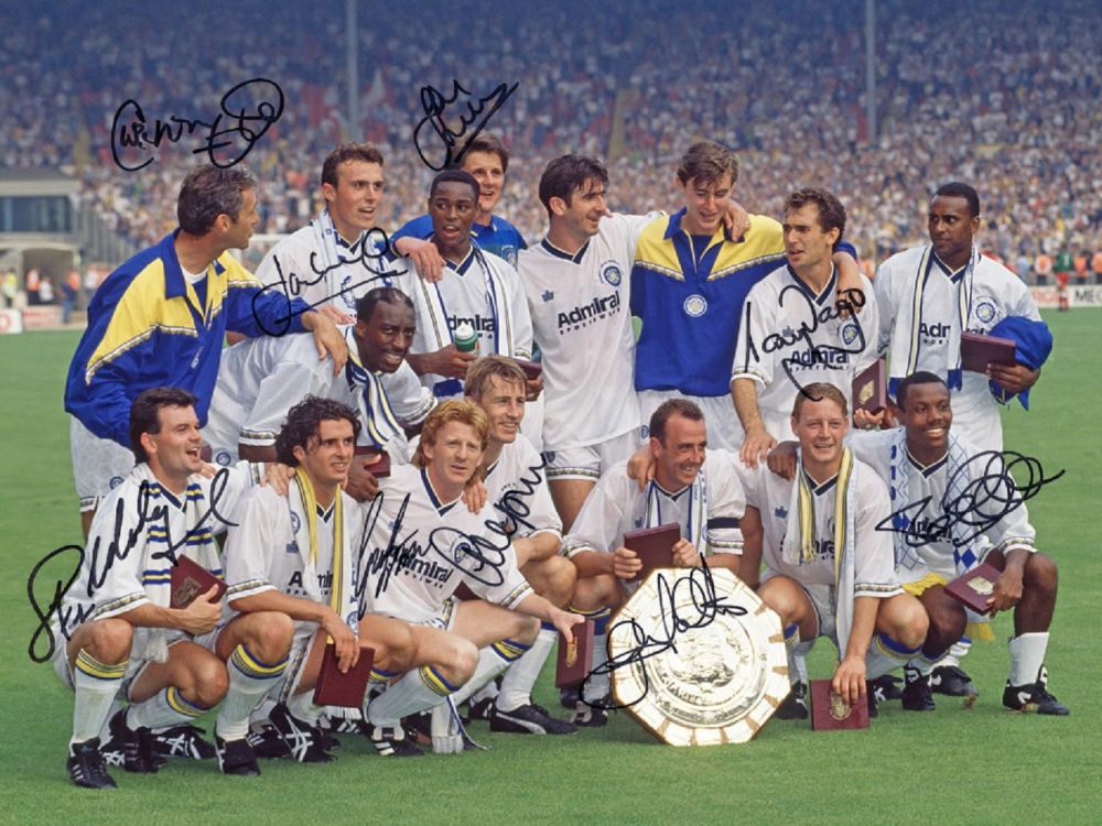 Lot 154: Autographed Leeds United 1992 - 16 X 12...