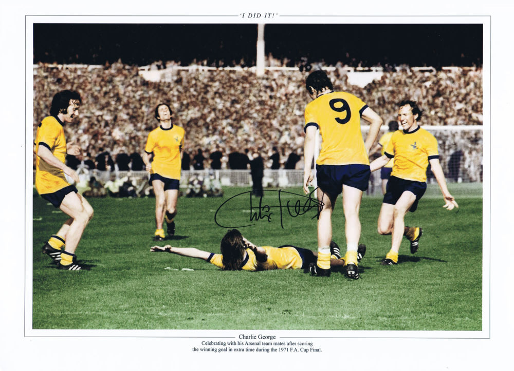 Lot 158: Autographed Charlie George 1971 - 16 X 12...