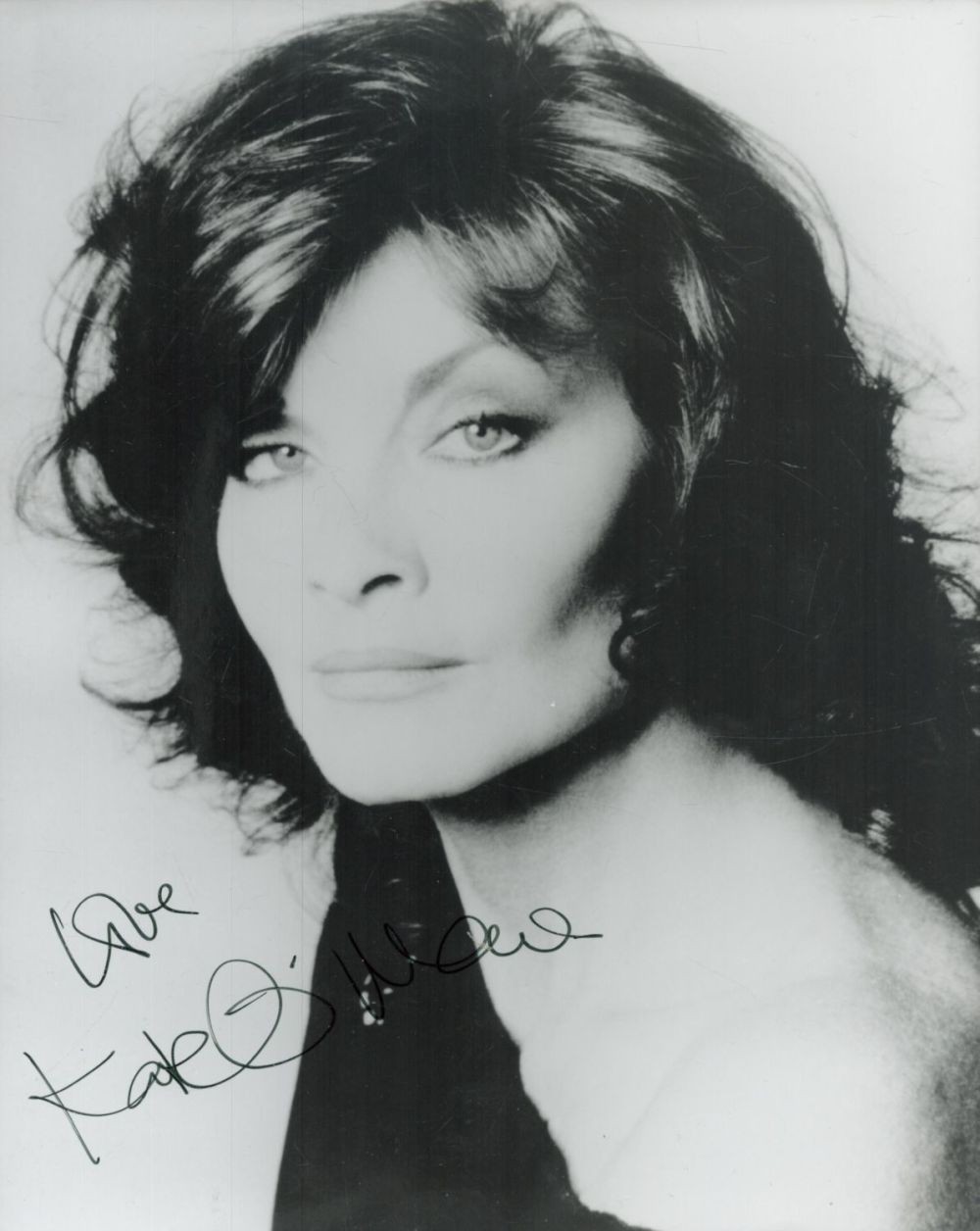 Lot 186: Kate O'Mara signed 10x8 inch black and white...