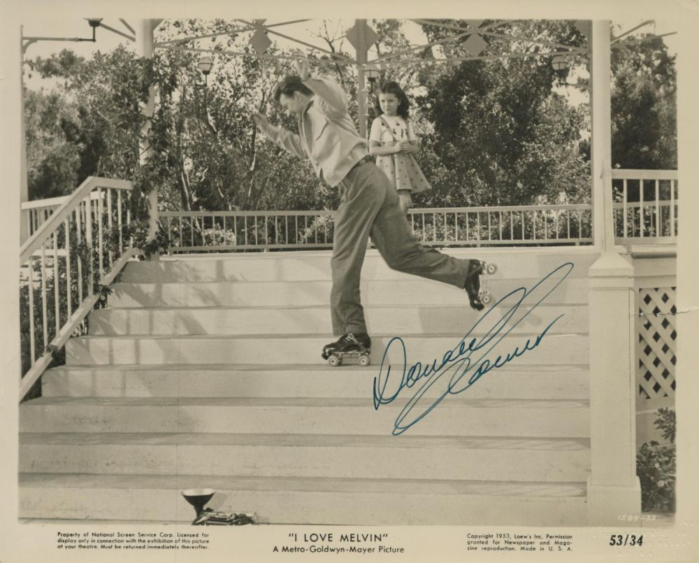Lot 189: Donald O'Connor signed 10x8 inch 'I Love Melvin'...