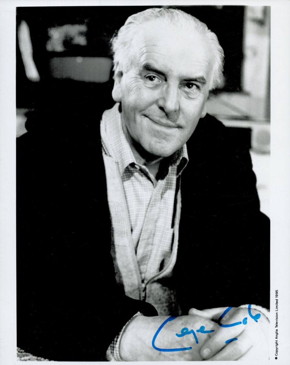 Lot 215: George Cole signed 10x8 inch black and white...