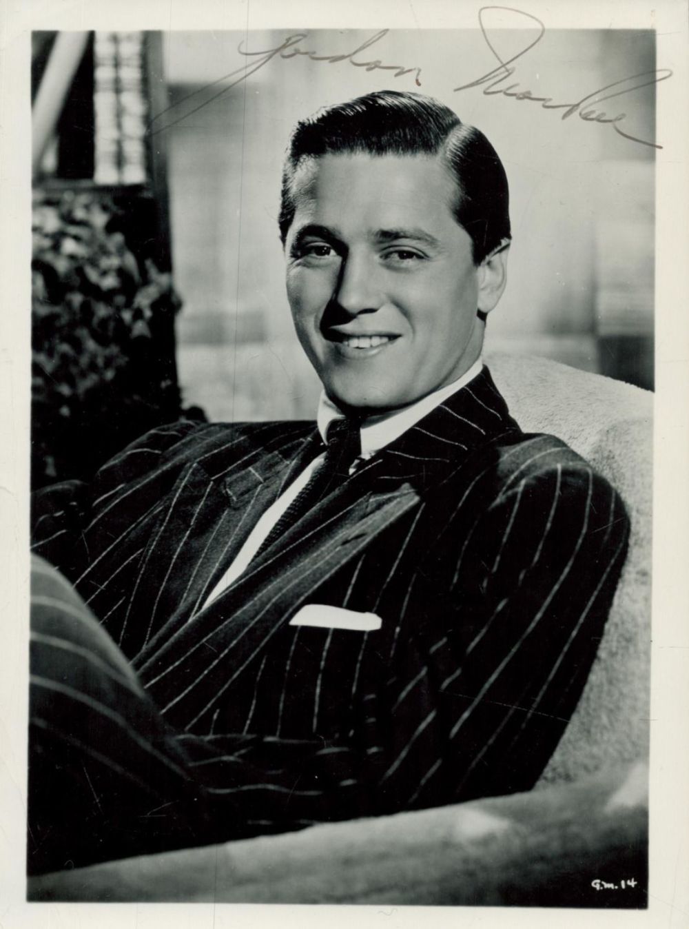 Lot 71: Gordon MacCrae signed 7x5 inch black and white...