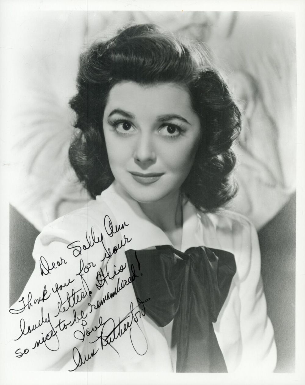 Lot 86: Ann Rutherford signed 10x8 inch black and white...
