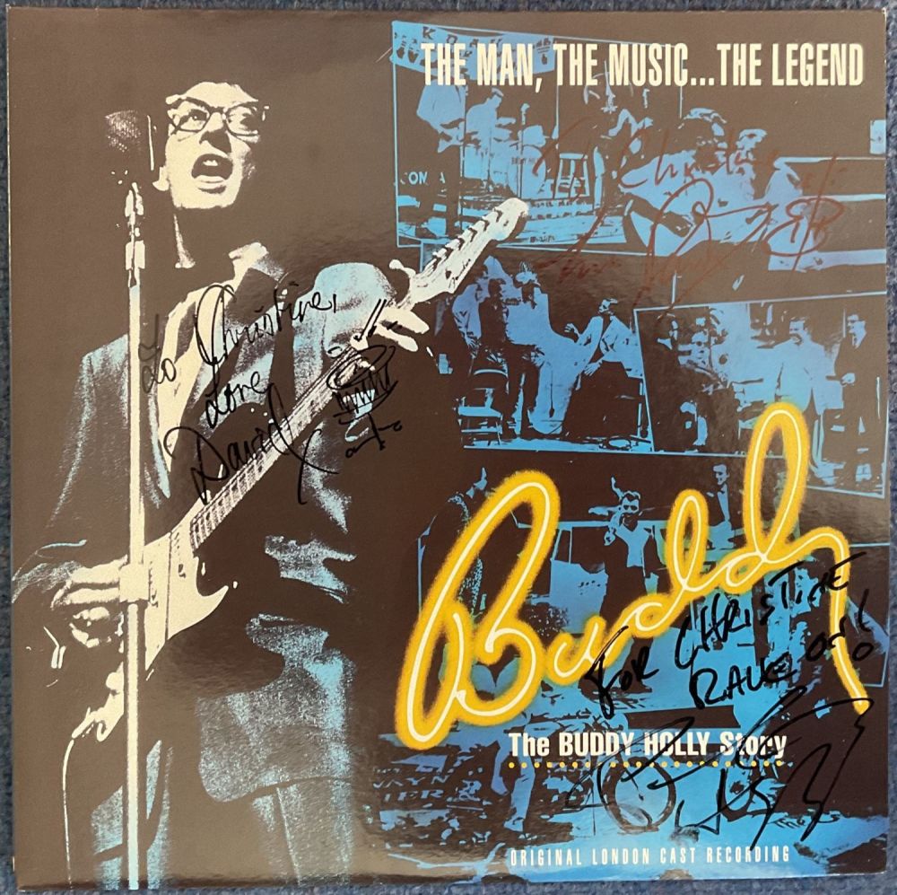 Lot 100: The Buddy Holly Story 3 Signed Record Sleeve...