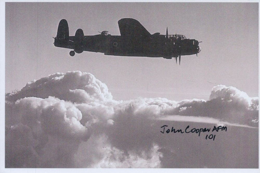 Lot 189: WW2 F/O John Cooper AFM 101 sqn signed...